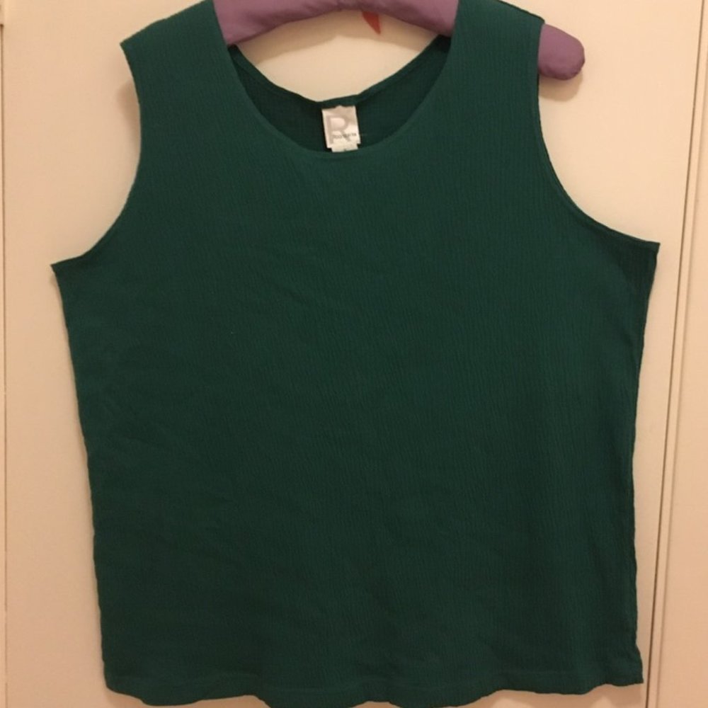 Roaman's Green Tank Top, Size 1X